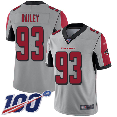 Atlanta Falcons Limited Silver Men Allen Bailey Jersey NFL Football #93 100th Season Inverted Legend